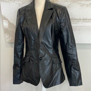 FATE Black Faux Leather Jacket Size Large